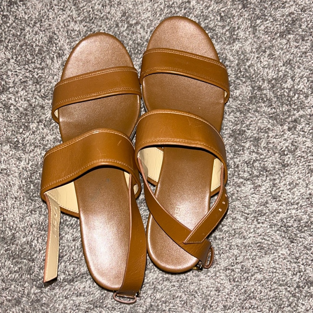 Michael Kors, tan and suede sandals